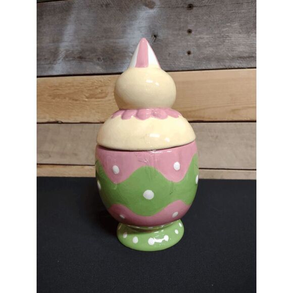 Carnival Cottage Chick Easter Egg Sugar Canister by Johanna Parker & Magenta - Picture 3 of 3